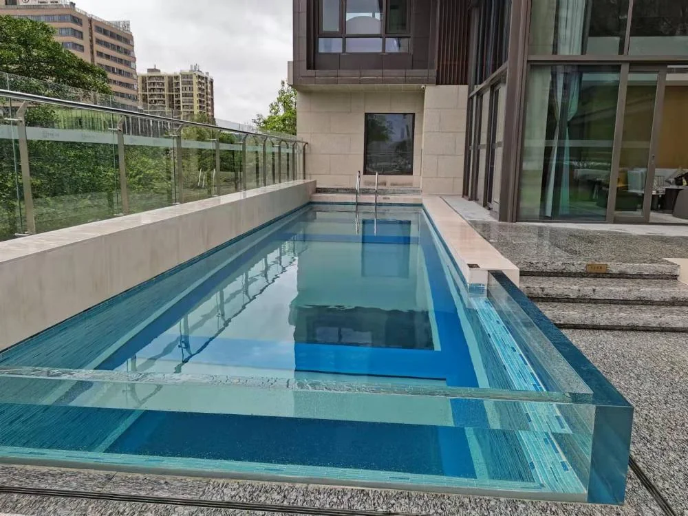 2 sides transparent corner seamless Mosaic acrylic pool