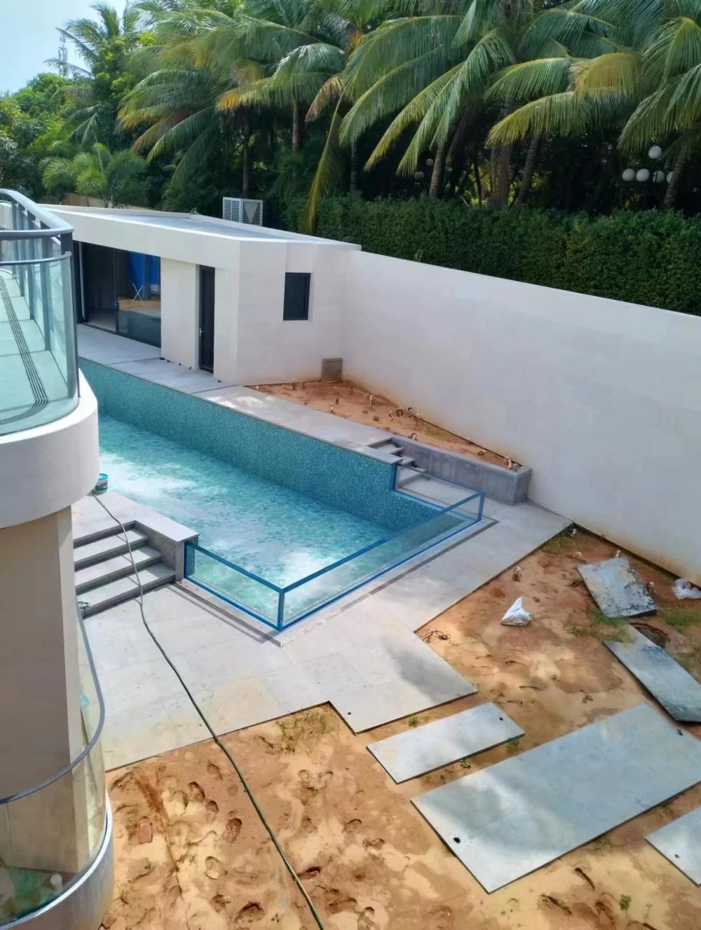 Hotel infinity overflow edge acrylic swimming pool