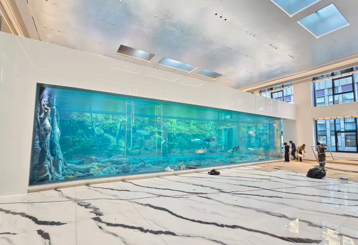 Aquarium viewing window at the Beijing college project