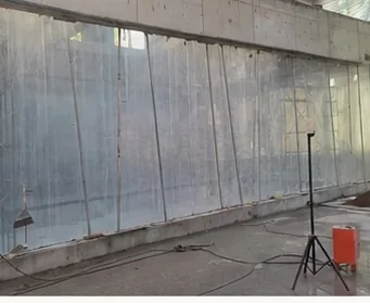 Large window during installation
