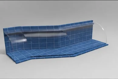 Design model of a curved acrylic viewing panel