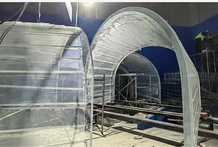 Tunnel sections during installation
