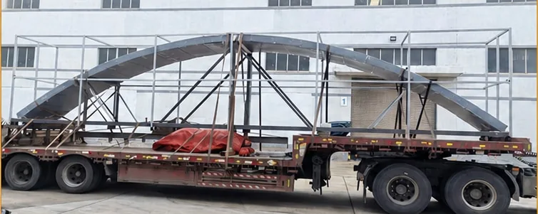 Transport frame for a large curved component