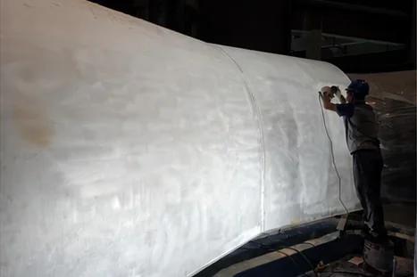 Curved panel during finishing