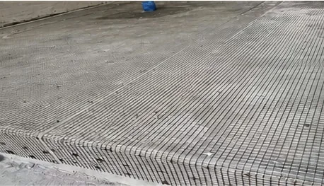 Steel rebate mesh during substrate preparation